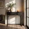 AKORD ELANO Loft Konzolasztal 2 Fiókkal 80 cm Fekete Fém Lábakkal