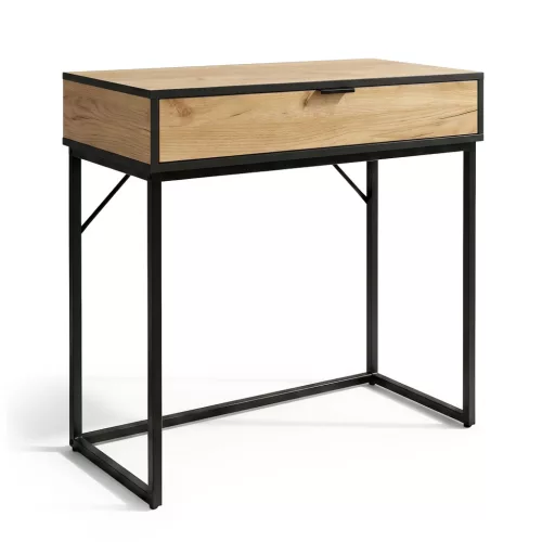 AKORD MODENA loft konzolasztal 1 fiókkal 80 cm dab craft fekete lábakkal