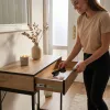AKORD MODENA loft konzolasztal 1 fiókkal 80 cm dab craft fekete lábakkal