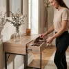 AKORD MODENA Loft Konzolasztal 1 Fiókkal 80 cm Sonoma Tölgy Fekete Lábakkal