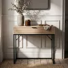 AKORD MODENA Loft Konzolasztal 1 Fiókkal 80 cm Sonoma Tölgy Fekete Lábakkal