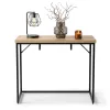 AKORD ORIGO 90 cm konzolasztal loft stílusú dió artisan laminált fekete fém lábakkal