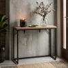 AKORD ORIGO 90 cm konzolasztal loft stílusú dió artisan laminált fekete fém lábakkal