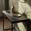 AKORD ORIGO 90 cm Loft Konzolasztal Fekete Fém Lábakkal
