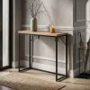 AKORD ORIGO Loft Konzolasztal 90 cm Sonoma Tölgy Fekete Lábakkal