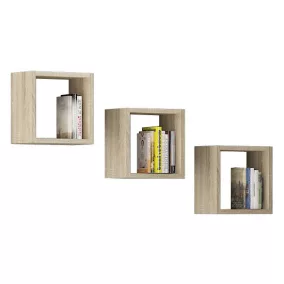 AKORD K Sonoma Tölgy Fali Polc Szett 25x25cm