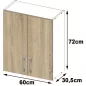 AKORD Lima W60 Faliszekrény Laminált Fehér-Sonoma Tölgy