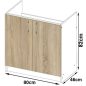 AKORD Lima S80ZL Mosogatószekrény Fehér/Sonoma Tölgy