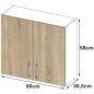 AKORD Lima Sonoma Tölgy Fali Konyhaszekrény 80cm