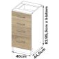AKORD Lima 40 Konyhai Fiókos Szekrény Fehér/Sonoma Tölgy