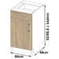 AKORD Lima Álló Konyhaszekrény Laminált Fehér-Sonoma Tölgy Munkalappal