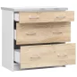   AKORD Lima 80 Konyhai Fiókos Szekrény Fehér/Sonoma Tölgy Laminált