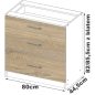   AKORD Lima 80 Konyhai Fiókos Szekrény Fehér/Sonoma Tölgy Laminált
