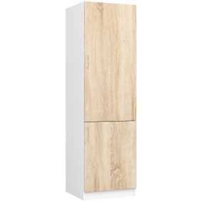   AKORD Lima Beépíthető Hűtőszekrény Szekrény Laminált Fehér-Sonoma Tölgy