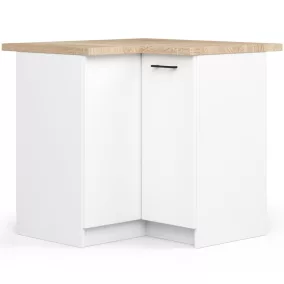   AKORD Oliwia Sarok Konyhaszekrény 90/90 Fehér Sonoma Tölgy Munkalappal