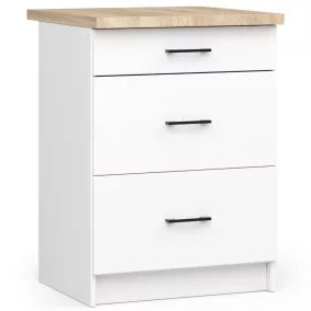 AKORD Oliwia 60cm Álló Konyhai Fiókos Szekrény Fehér