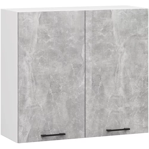 AKORD Oliwia Fali Konyhaszekrény Laminált Fehér-Beton Matt