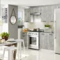 AKORD Oliwia Fali Konyhaszekrény Laminált Fehér-Beton Matt