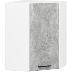 AKORD Oliwia Sarok Felső Konyhaszekrény 60/60 Fehér/Beton