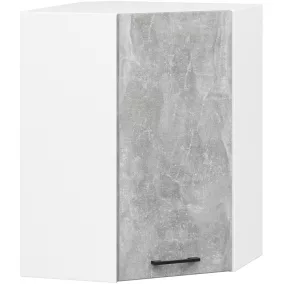 AKORD Oliwia Sarok Felső Konyhaszekrény 60/60 Fehér/Beton