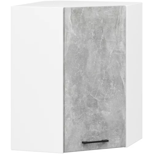AKORD Oliwia Sarok Felső Konyhaszekrény 60/60 Fehér/Beton
