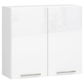 AKORD Oliwia Fali Konyhaszekrény 80cm Fehér Magasfényű