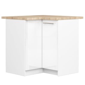   AKORD Oliwia Sarok Konyhaszekrény Magasfényű Fehér Munkalappal