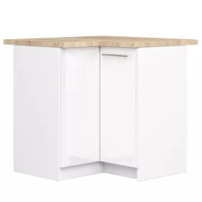   AKORD Oliwia Sarok Konyhaszekrény Magasfényű Fehér Munkalappal