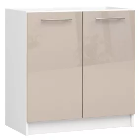   AKORD Oliwia 80 cm Mosogatószekrény Fehér-Cappuccino Magasfényű
