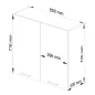   AKORD Oliwia Fali Konyhaszekrény 80cm Fehér-Fekete Magasfényű