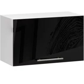   AKORD Oliwia Felső Szekrény Fehér-Fekete Magasfényű 60cm