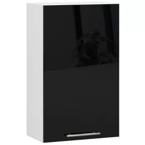   AKORD Oliwia Fali Konyhaszekrény 50cm Fehér-Fekete Magasfényű