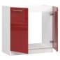   AKORD Oliwia Mosogatószekrény 80cm Fehér-Piros Magasfényű