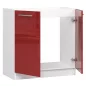   AKORD Oliwia Mosogatószekrény 80cm Fehér-Piros Magasfényű