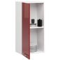   AKORD Oliwia 40cm Fali Konyhaszekrény Fehér-Piros Magasfényű