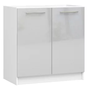   AKORD Oliwia 80 cm Mosogatószekrény Fehér-Metál Magasfényű