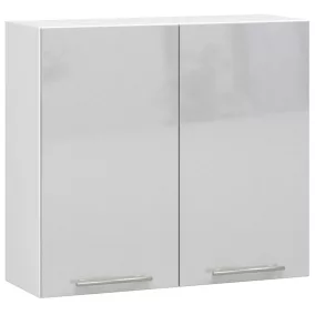   AKORD Oliwia 80 Fali Konyhaszekrény Fehér-Metál Magasfényű