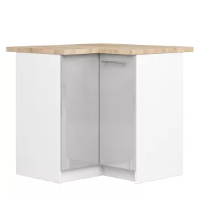   AKORD Oliwia Sarok Konyhaszekrény Fehér Metál Fényes 90x90