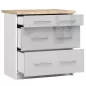   AKORD Oliwia 80cm Konyhai Fiókos Szekrény Metál Fényes Fehér Munkalappal