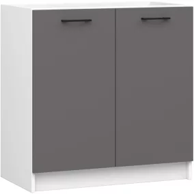   AKORD Oliwia Mosogatószekrény Laminált Fehér-Szürke Matt 80cm