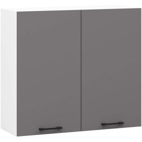 AKORD Oliwia Fali Konyhaszekrény 80 cm Fehér/Grafit Matt