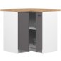  AKORD Oliwia Sarok Alsószekrény Fehér/Szürke Tölgy Munkalappal