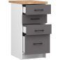   AKORD Oliwia 4-Fiókos Konyhai Alsószekrény Tölgy Munkalappal Fehér/Szürke