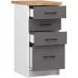  AKORD Oliwia 4-Fiókos Konyhai Alsószekrény Tölgy Munkalappal Fehér/Szürke
