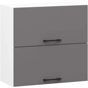   AKORD Oliwia Kétrészes Fali Konyhaszekrény Fehér-Grafit 60cm