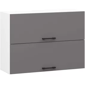   AKORD Oliwia Fali Konyhaszekrény Laminált Fehér-Grafit 80cm