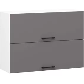   AKORD Oliwia Fali Konyhaszekrény Laminált Fehér-Grafit 80cm