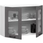   AKORD Oliwia Fali Vitrines Konyhaszekrény Fehér/Szürke 80 cm