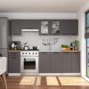 AKORD Oliwia Fali Vitrines Konyhaszekrény Fehér/Szürke 80 cm