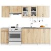 AKORD Lima 240 Konyhabútor Szett Fehér/Sonoma Tölgy Üvegvitrines